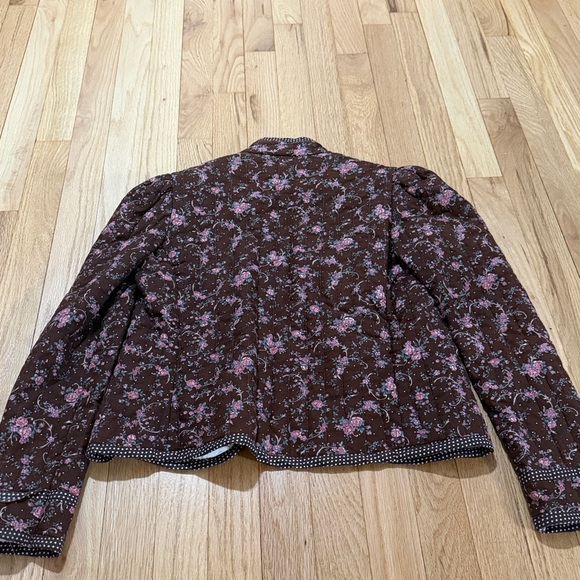 Vintage Jessica's Gunnies Brown Pink Floral Quilted Jacket Sz M - Picture 12 of 13